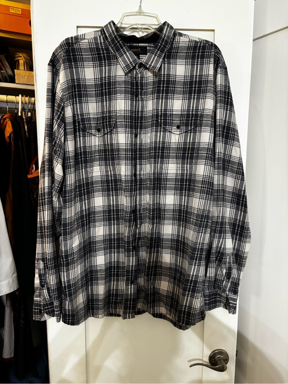 Roark Blue and White Plaid Button-Down Shirt